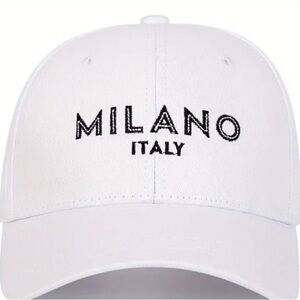 White Hat with Classic Milano Italy Design